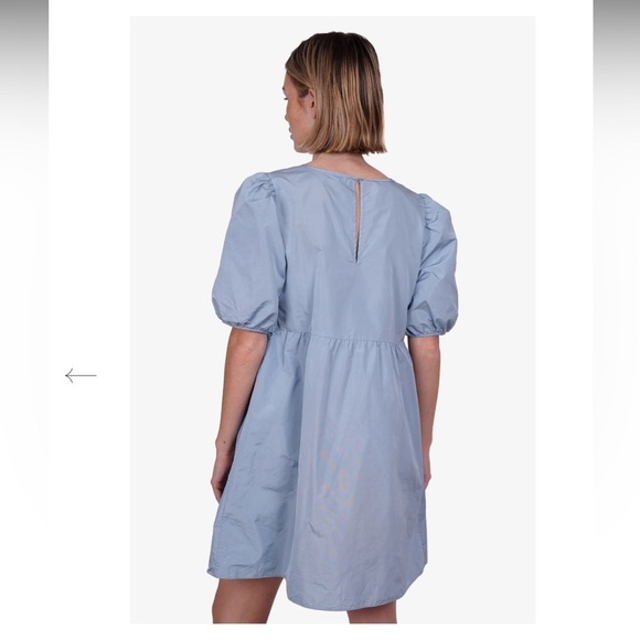 WILFRED LIGHT BLUE PUFF SLEEVE MINI DRESS Size 2XS - Picture 2 of 15